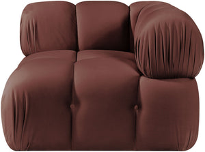 Meridian Furniture Orin Modular Corner Lounge Chair Plush Performance Velvet with Locking Latches for Sectional Use Rose 671Rose-Corner