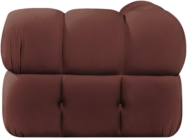 Meridian Furniture Orin Modular Corner Lounge Chair Plush Performance Velvet with Locking Latches for Sectional Use Rose 671Rose-Corner