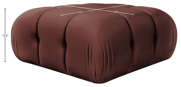 Meridian Furniture Orin Velvet Modular Ottoman with Linkable Modules and Stain Resistant Fabric for Living Rooms Rose 671Rose-Ott