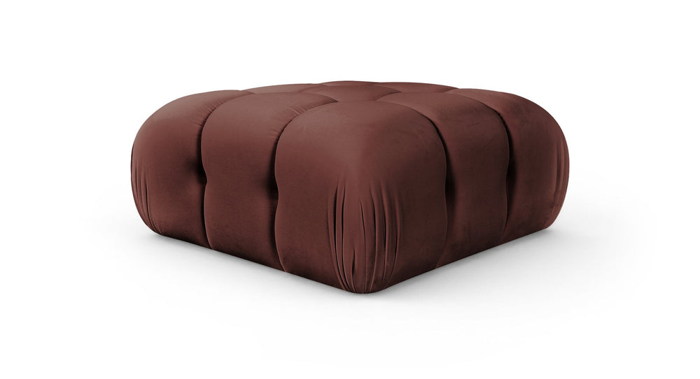 Meridian Furniture Orin Velvet Modular Ottoman with Linkable Modules and Stain Resistant Fabric for Living Rooms Rose 671Rose-Ott