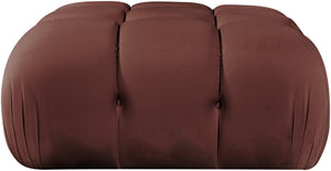 Meridian Furniture Orin Velvet Modular Ottoman with Linkable Modules and Stain Resistant Fabric for Living Rooms Rose 671Rose-Ott