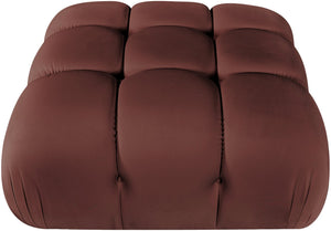 Meridian Furniture Orin Velvet Modular Ottoman with Linkable Modules and Stain Resistant Fabric for Living Rooms Rose 671Rose-Ott