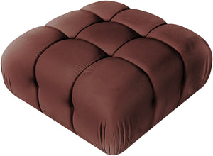 Meridian Furniture Orin Velvet Modular Ottoman with Linkable Modules and Stain Resistant Fabric for Living Rooms Rose 671Rose-Ott