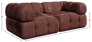 Meridian Furniture Orin Modular Sofa in Dusty Rose Performance Velvet for Modern Living Rooms 671Rose-S2A