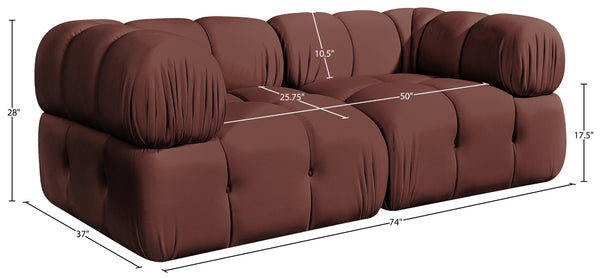 Meridian Furniture Orin Modular Sofa in Dusty Rose Performance Velvet for Modern Living Rooms 671Rose-S2A
