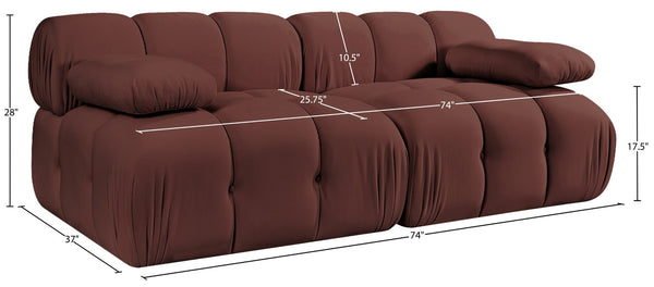 Meridian Furniture Orin Dusty Rose Velvet Modular Sofa Stain Resistant Performance Fabric Living Room 671Rose-S2B