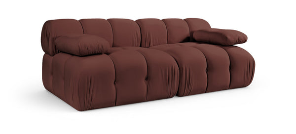 Meridian Furniture Orin Dusty Rose Velvet Modular Sofa Stain Resistant Performance Fabric Living Room 671Rose-S2B