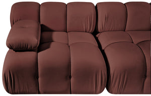 Meridian Furniture Orin Dusty Rose Velvet Modular Sofa Stain Resistant Performance Fabric Living Room 671Rose-S2B