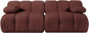 Meridian Furniture Orin Dusty Rose Velvet Modular Sofa Stain Resistant Performance Fabric Living Room 671Rose-S2B