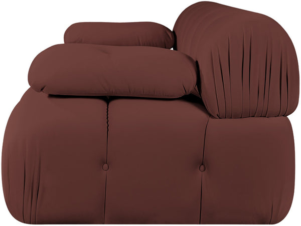 Meridian Furniture Orin Dusty Rose Velvet Modular Sofa Stain Resistant Performance Fabric Living Room 671Rose-S2B
