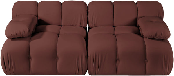 Meridian Furniture Orin Dusty Rose Velvet Modular Sofa Stain Resistant Performance Fabric Living Room 671Rose-S2B