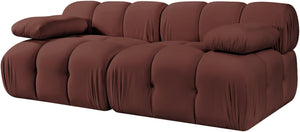 Meridian Furniture Orin Dusty Rose Velvet Modular Sofa Stain Resistant Performance Fabric Living Room 671Rose-S2B