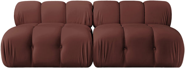 Meridian Furniture Orin Dusty Rose Velvet Modular Sofa Stain Resistant Performance Fabric Living Room 671Rose-S2B