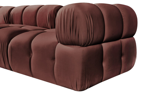 Meridian Furniture Orin Three Piece Modular Sofa in Dusty Rose Velvet Performance Fabric for Living Rooms 671Rose-S3A