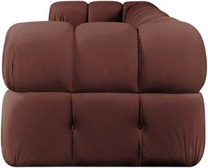 Meridian Furniture Orin Three Piece Modular Sofa in Dusty Rose Velvet Performance Fabric for Living Rooms 671Rose-S3A