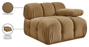 Meridian Furniture Orin Modular Lounge Chair Plush Velvet Upholstery with Repositionable Arm for Living Rooms Saddle 671Saddle-Chair