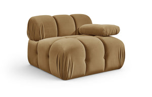 Meridian Furniture Orin Modular Lounge Chair Plush Velvet Upholstery with Repositionable Arm for Living Rooms Saddle 671Saddle-Chair