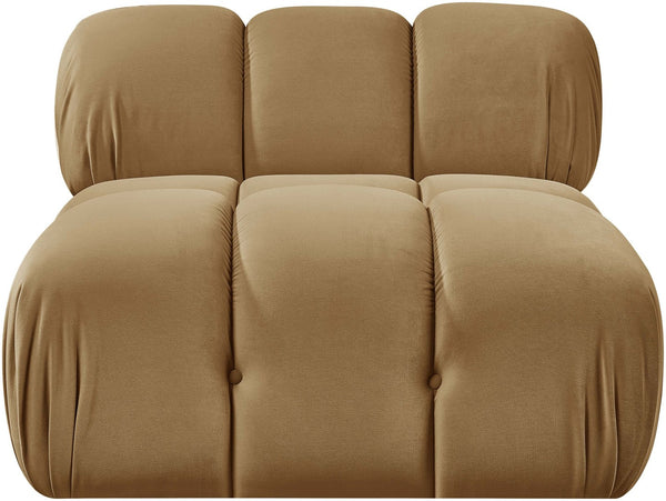 Meridian Furniture Orin Modular Lounge Chair Plush Velvet Upholstery with Repositionable Arm for Living Rooms Saddle 671Saddle-Chair