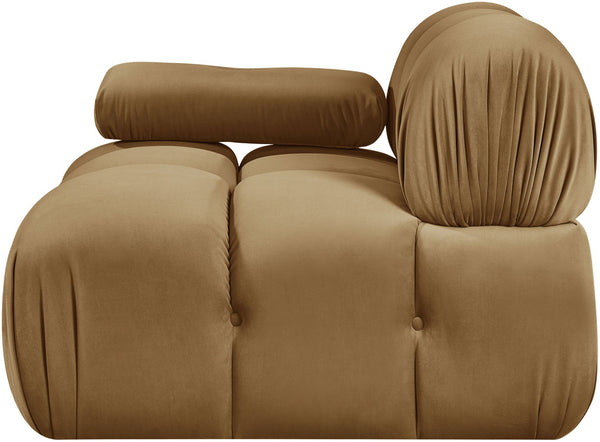 Meridian Furniture Orin Modular Lounge Chair Plush Velvet Upholstery with Repositionable Arm for Living Rooms Saddle 671Saddle-Chair