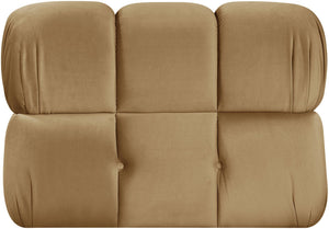 Meridian Furniture Orin Modular Lounge Chair Plush Velvet Upholstery with Repositionable Arm for Living Rooms Saddle 671Saddle-Chair