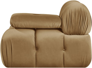 Meridian Furniture Orin Modular Lounge Chair Plush Velvet Upholstery with Repositionable Arm for Living Rooms Saddle 671Saddle-Chair
