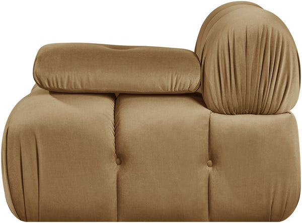 Meridian Furniture Orin Modular Lounge Chair Plush Velvet Upholstery with Repositionable Arm for Living Rooms Saddle 671Saddle-Chair