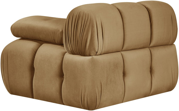 Meridian Furniture Orin Modular Lounge Chair Plush Velvet Upholstery with Repositionable Arm for Living Rooms Saddle 671Saddle-Chair