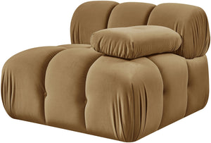 Meridian Furniture Orin Modular Lounge Chair Plush Velvet Upholstery with Repositionable Arm for Living Rooms Saddle 671Saddle-Chair