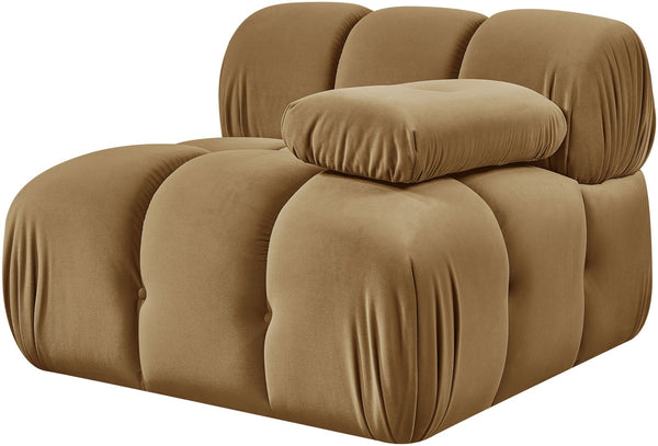 Meridian Furniture Orin Modular Lounge Chair Plush Velvet Upholstery with Repositionable Arm for Living Rooms Saddle 671Saddle-Chair