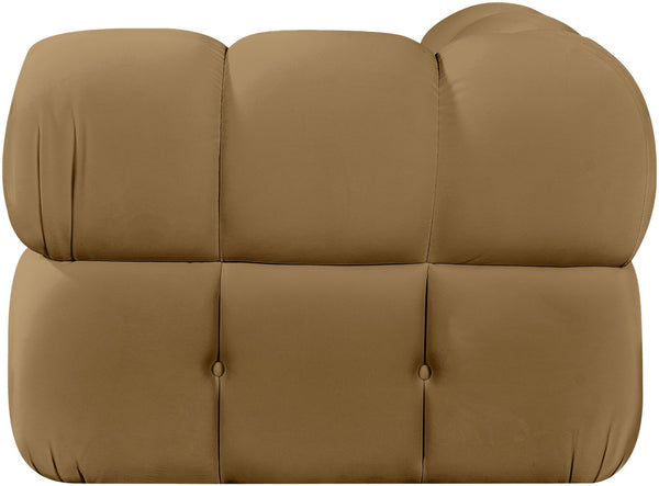 Meridian Furniture Orin Modular Corner Lounge Chair Plush Performance Velvet with Locking Latches for Sectional Use Saddle 671Saddle-Corner