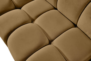 Meridian Furniture Orin Modular Corner Lounge Chair Plush Performance Velvet with Locking Latches for Sectional Use Saddle 671Saddle-Corner