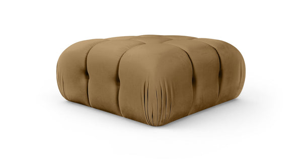 Meridian Furniture Orin Velvet Modular Ottoman with Linkable Modules and Stain Resistant Fabric for Living Rooms Saddle 671Saddle-Ott
