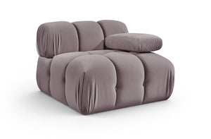 Meridian Furniture Orin Modular Lounge Chair Plush Velvet Upholstery with Repositionable Arm for Living Rooms Taupe 671Taupe-Chair