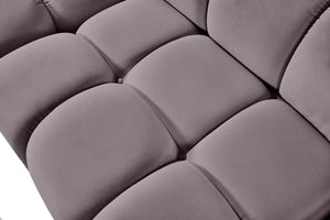 Meridian Furniture Orin Modular Lounge Chair Plush Velvet Upholstery with Repositionable Arm for Living Rooms Taupe 671Taupe-Chair