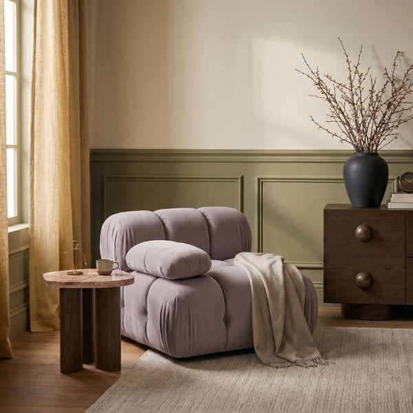 Meridian Furniture Orin Modular Lounge Chair Plush Velvet Upholstery with Repositionable Arm for Living Rooms Taupe 671Taupe-Chair