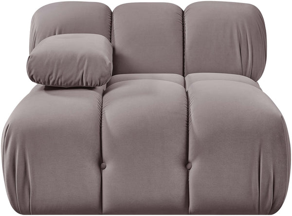 Meridian Furniture Orin Modular Lounge Chair Plush Velvet Upholstery with Repositionable Arm for Living Rooms Taupe 671Taupe-Chair