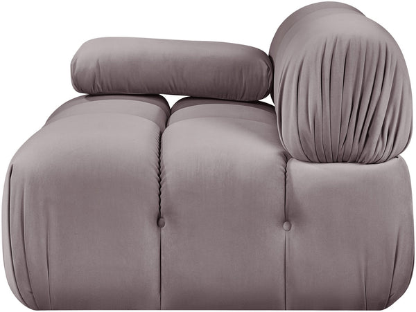 Meridian Furniture Orin Modular Lounge Chair Plush Velvet Upholstery with Repositionable Arm for Living Rooms Taupe 671Taupe-Chair