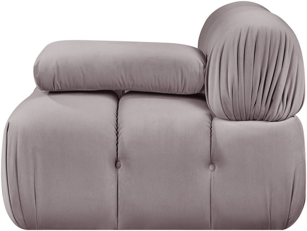 Meridian Furniture Orin Modular Lounge Chair Plush Velvet Upholstery with Repositionable Arm for Living Rooms Taupe 671Taupe-Chair