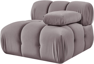 Meridian Furniture Orin Modular Lounge Chair Plush Velvet Upholstery with Repositionable Arm for Living Rooms Taupe 671Taupe-Chair
