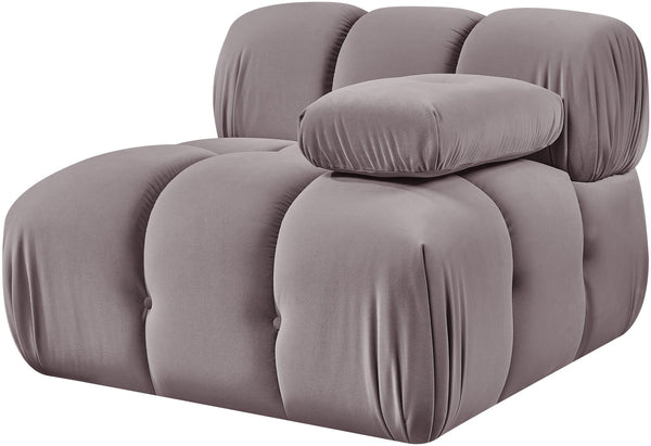 Meridian Furniture Orin Modular Lounge Chair Plush Velvet Upholstery with Repositionable Arm for Living Rooms Taupe 671Taupe-Chair