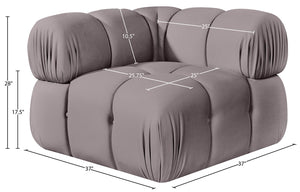 Meridian Furniture Orin Modular Corner Lounge Chair Plush Performance Velvet with Locking Latches for Sectional Use Taupe 671Taupe-Corner