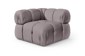 Meridian Furniture Orin Modular Corner Lounge Chair Plush Performance Velvet with Locking Latches for Sectional Use Taupe 671Taupe-Corner