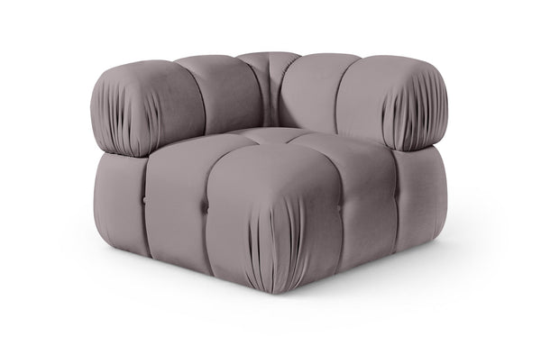Meridian Furniture Orin Modular Corner Lounge Chair Plush Performance Velvet with Locking Latches for Sectional Use Taupe 671Taupe-Corner