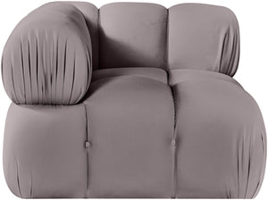 Meridian Furniture Orin Modular Corner Lounge Chair Plush Performance Velvet with Locking Latches for Sectional Use Taupe 671Taupe-Corner