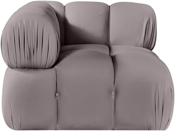 Meridian Furniture Orin Modular Corner Lounge Chair Plush Performance Velvet with Locking Latches for Sectional Use Taupe 671Taupe-Corner