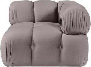 Meridian Furniture Orin Modular Corner Lounge Chair Plush Performance Velvet with Locking Latches for Sectional Use Taupe 671Taupe-Corner