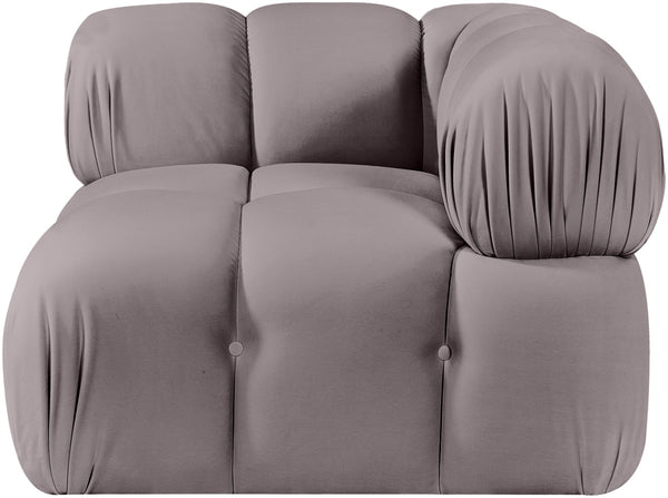 Meridian Furniture Orin Modular Corner Lounge Chair Plush Performance Velvet with Locking Latches for Sectional Use Taupe 671Taupe-Corner