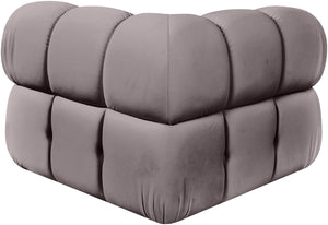 Meridian Furniture Orin Modular Corner Lounge Chair Plush Performance Velvet with Locking Latches for Sectional Use Taupe 671Taupe-Corner