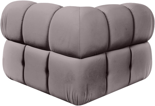 Meridian Furniture Orin Modular Corner Lounge Chair Plush Performance Velvet with Locking Latches for Sectional Use Taupe 671Taupe-Corner
