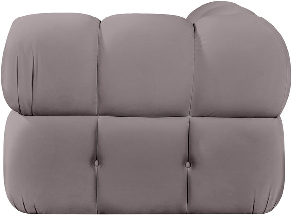 Meridian Furniture Orin Modular Corner Lounge Chair Plush Performance Velvet with Locking Latches for Sectional Use Taupe 671Taupe-Corner